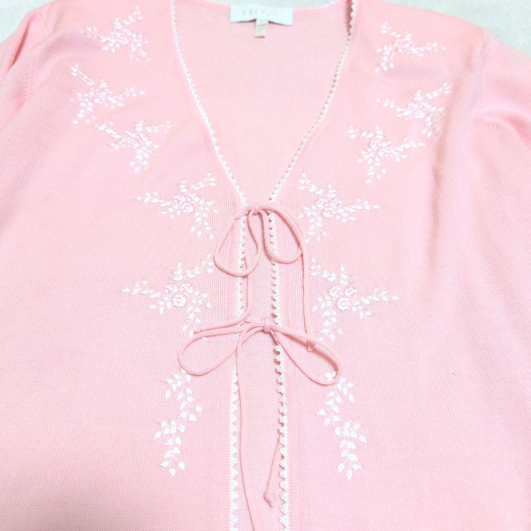 ESCADA エスカーダ アンサンブル カーディガン トップス 刺繍 ピンク