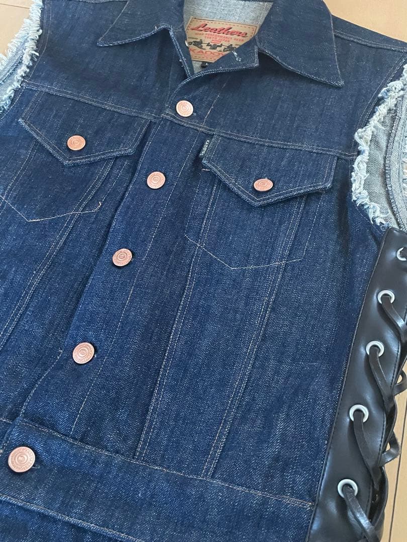 KADOYA カドヤ デニムベスト レザー