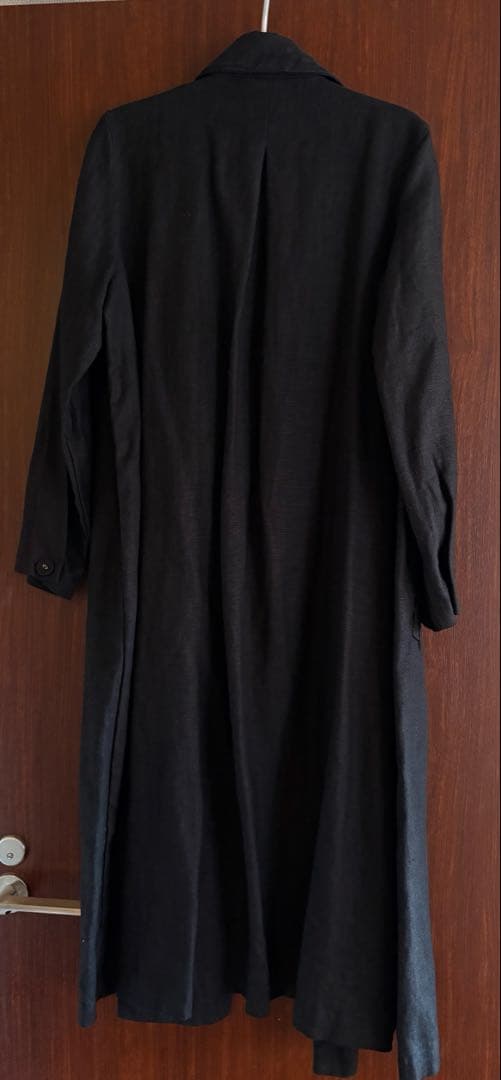 fog linen work フェイコート リネンロングコート 黒