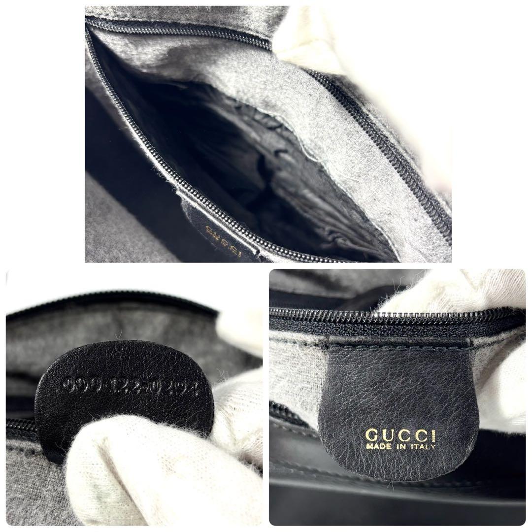 ✨極美品✨グッチ ハンドバッグ バンブー ゴールド金具 レザー ボストン 黒