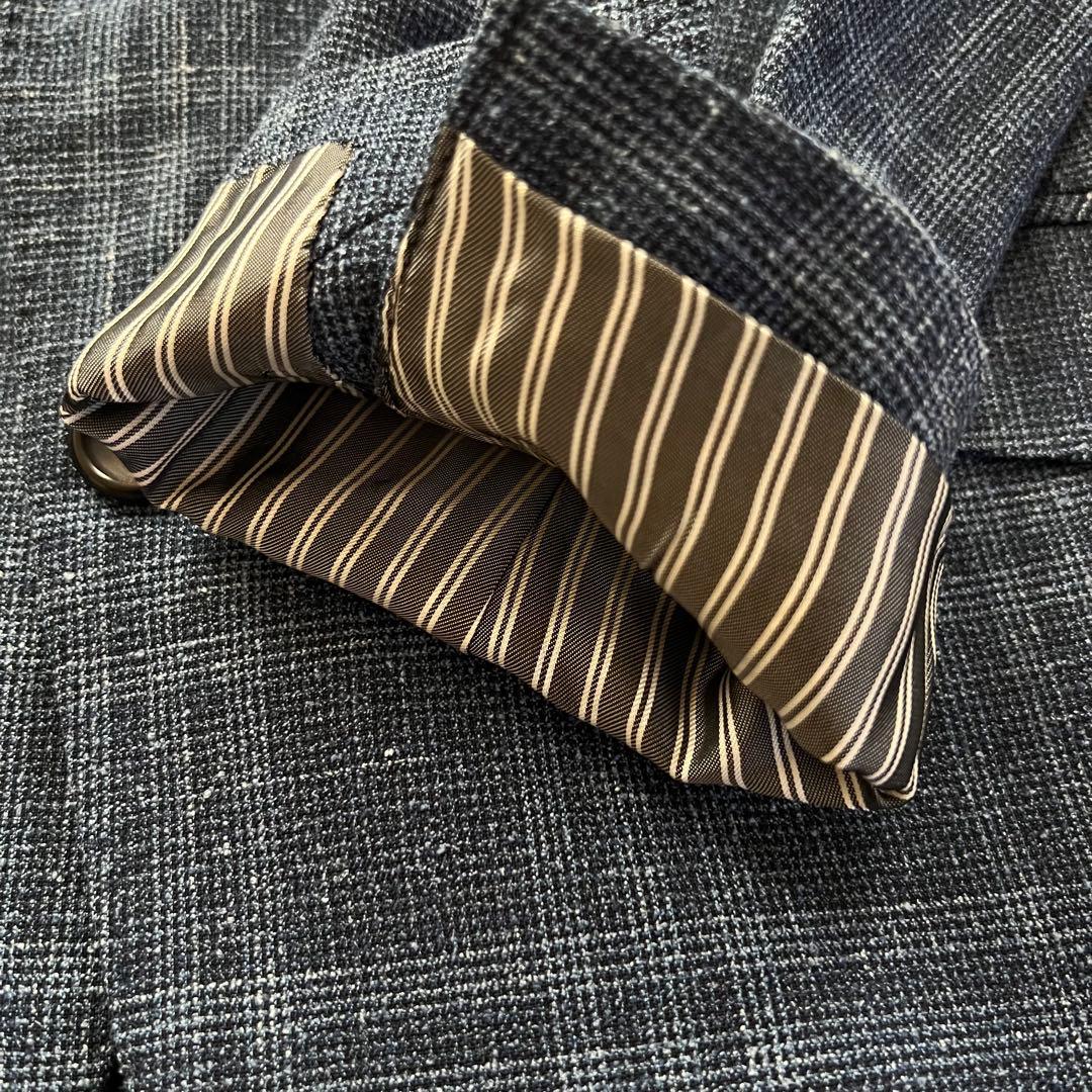 Ermenegildo Zegna 麻混 チェック テーラードジャケット