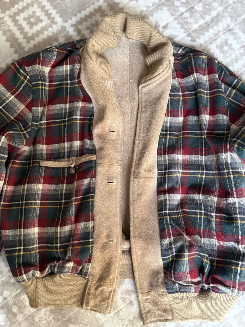 90SRalph Laurenスエードレザージャケットショールカラー