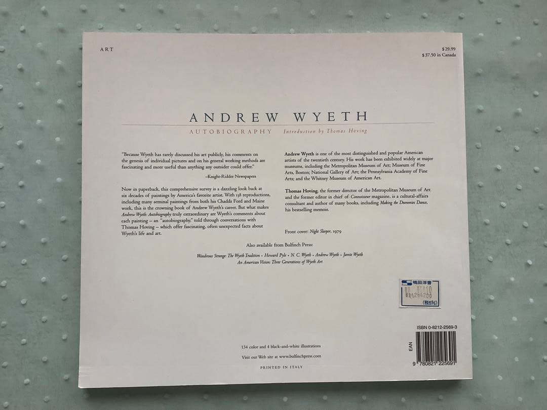 アート・デザイン・音楽 ANDREW WYETH AUTOBIOGRAPHY THOMAS HOVING