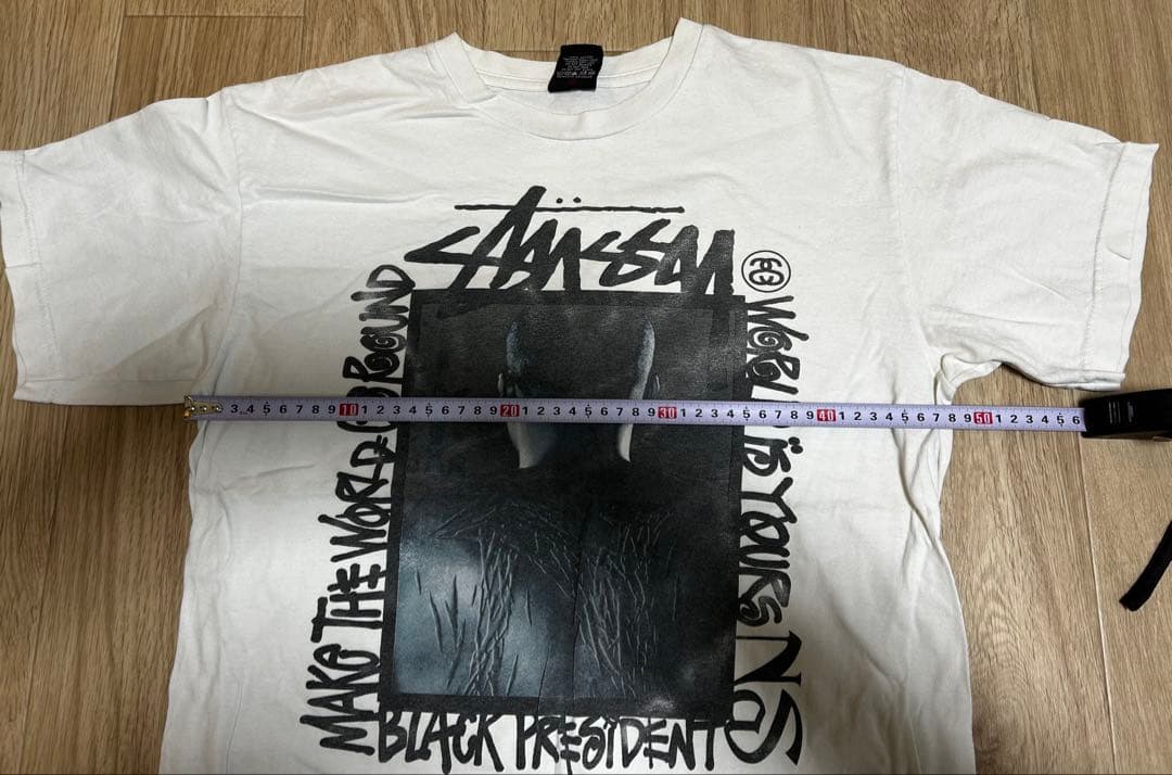 中古品 Stussy Nas コラボ Tシャツ M ホワイト ※説明欄要ご確認を