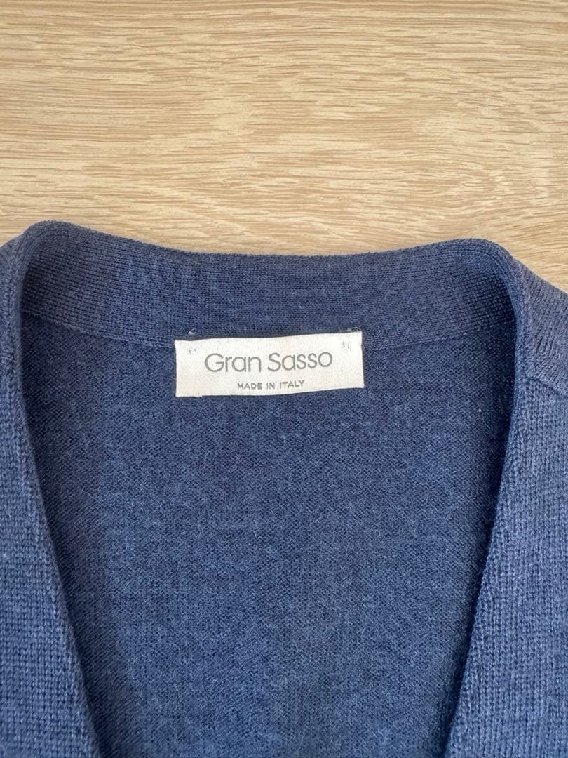 Gran Sasso グランサッソ ニット ダブル ジレ ベスト 46 ネイビー