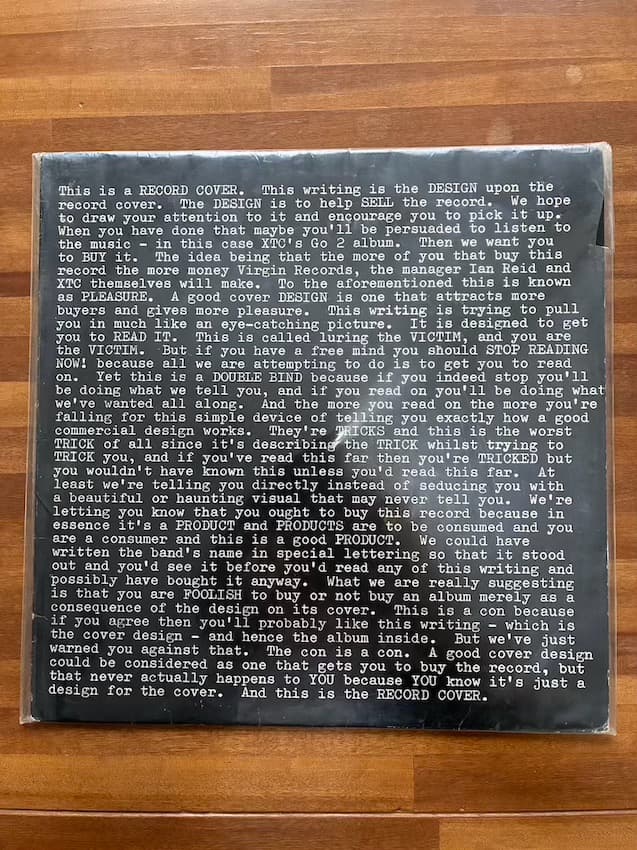 【XTCコア層向け】XTC「Go2」初期プレス英国盤レコード