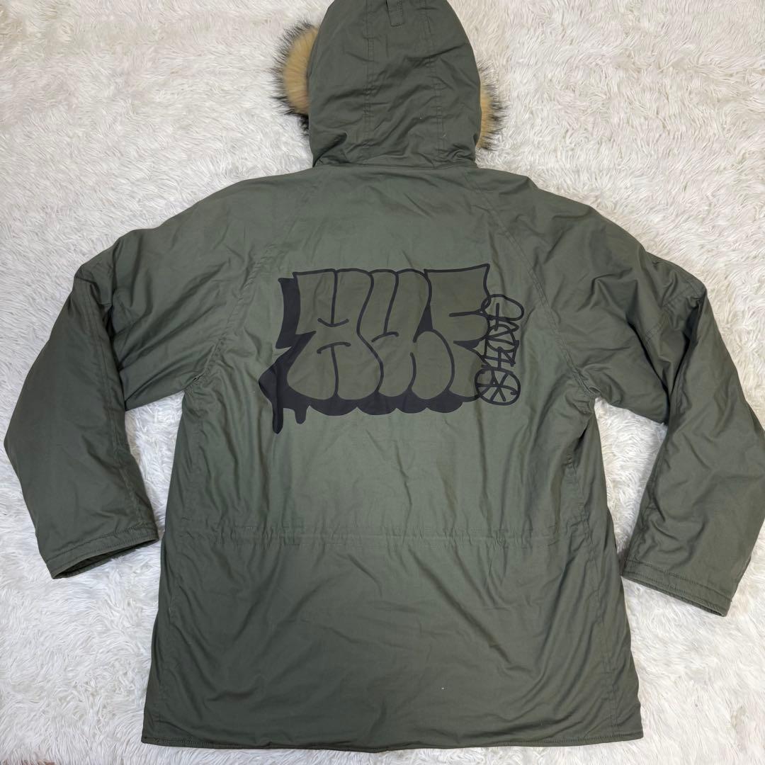 ☆HUF N-3B フィッシュテールジャケット オリーブ L ファー付き☆
