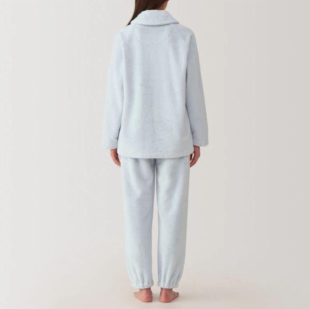 無印良品 着る毛布パジャマ ブルー M MUJI 静電気が起きにくい 婦人