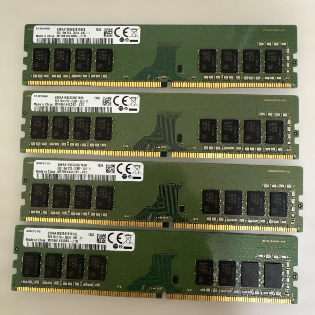 SAMSUNG 8GB PC4-2666V 4枚セット