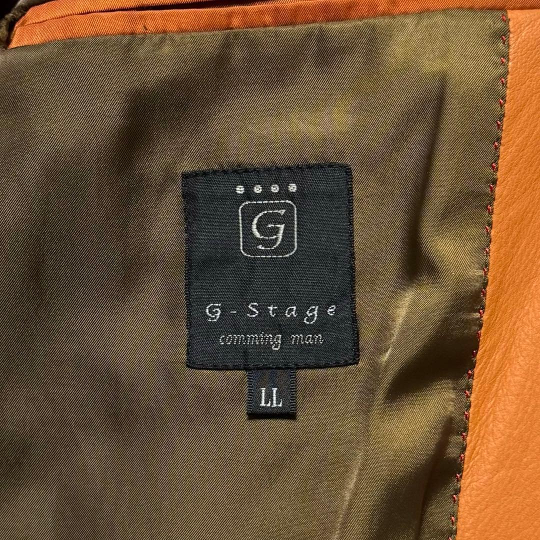 LL g-stage ラムレザー テーラードジャケット キャメル 本革 メンズ