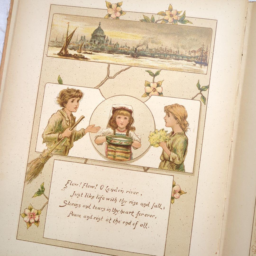 稀少1880アンティーク絵本 児童書 洋書古書 ヴィクトリアン 初版本