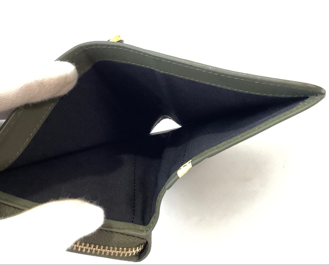 新品★ポールスミス★スワールトリムLファスナー２つ折り財布★カーキグリーン