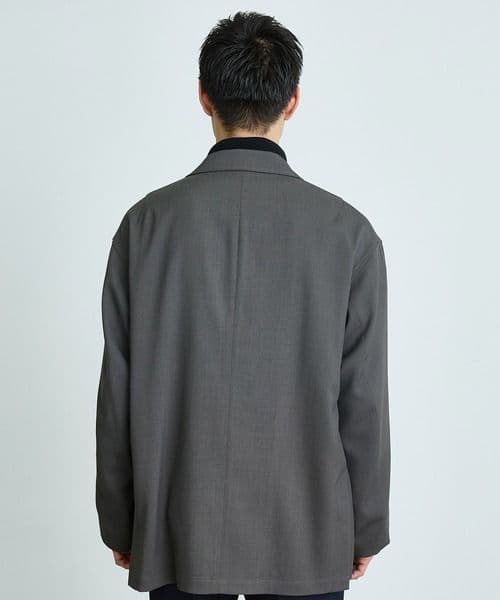 美品★アクアウール　カルゼダブルジャケット　ダークグレー　S