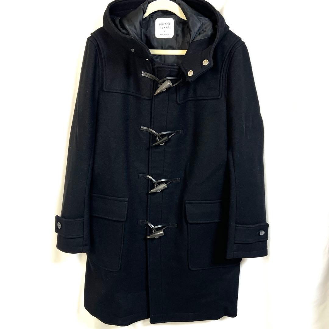 美品★UNITED TOKYO ダッフルコート　チェスターコート　カシミヤ混　黒