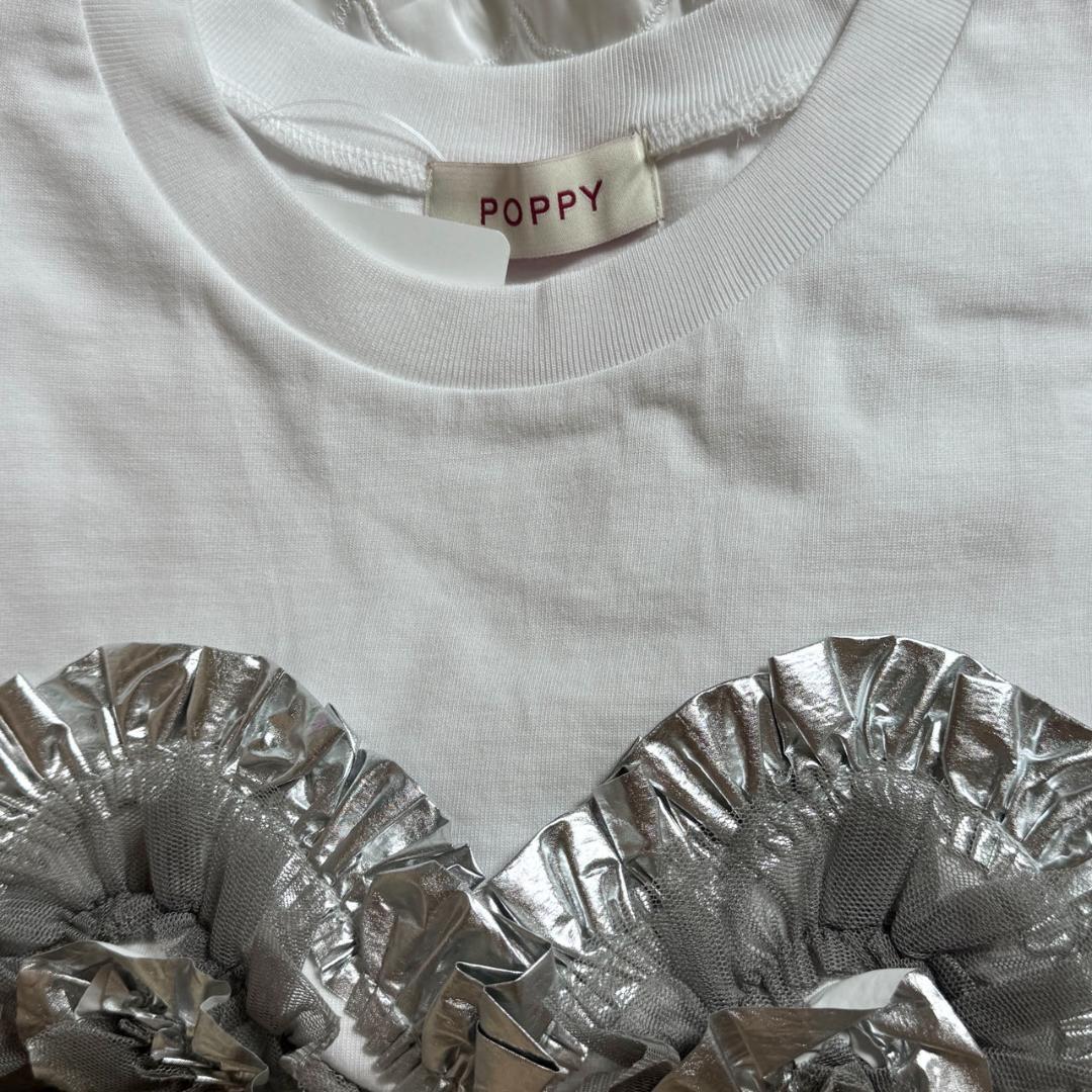 POPPY あさぎーにょ HEART TULLE T-SHIRT (WHITE)