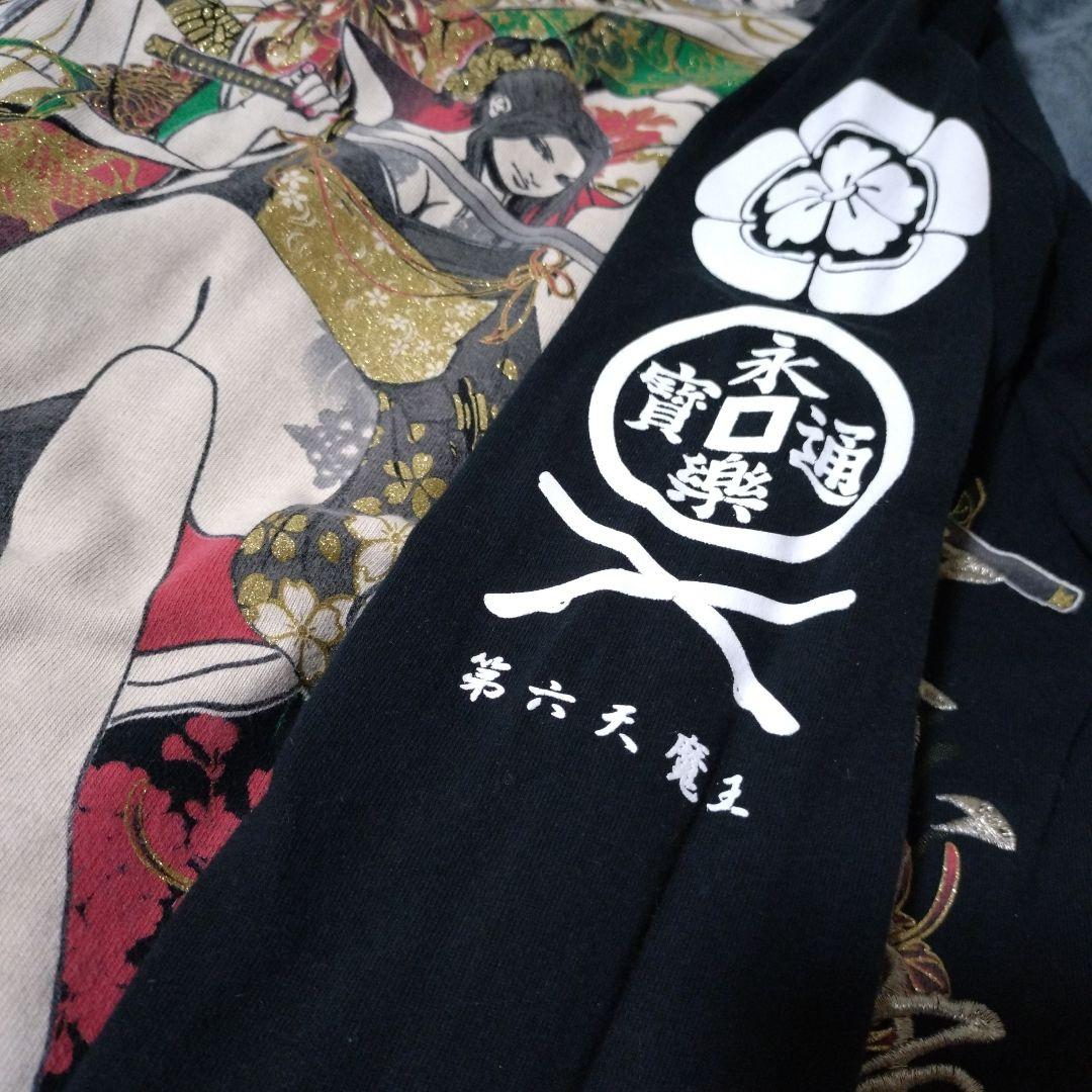 DIVINE RETRIBUTION 抜刀娘 和柄Tシャツ 刺繍 総柄 L　3枚