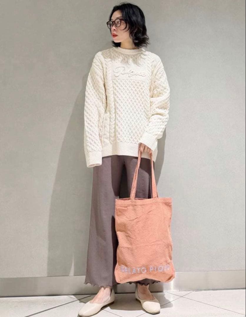 ジェラートピケ アランプルオーバー　ラベンダー　L 山田涼介さん着用　新品タグ付