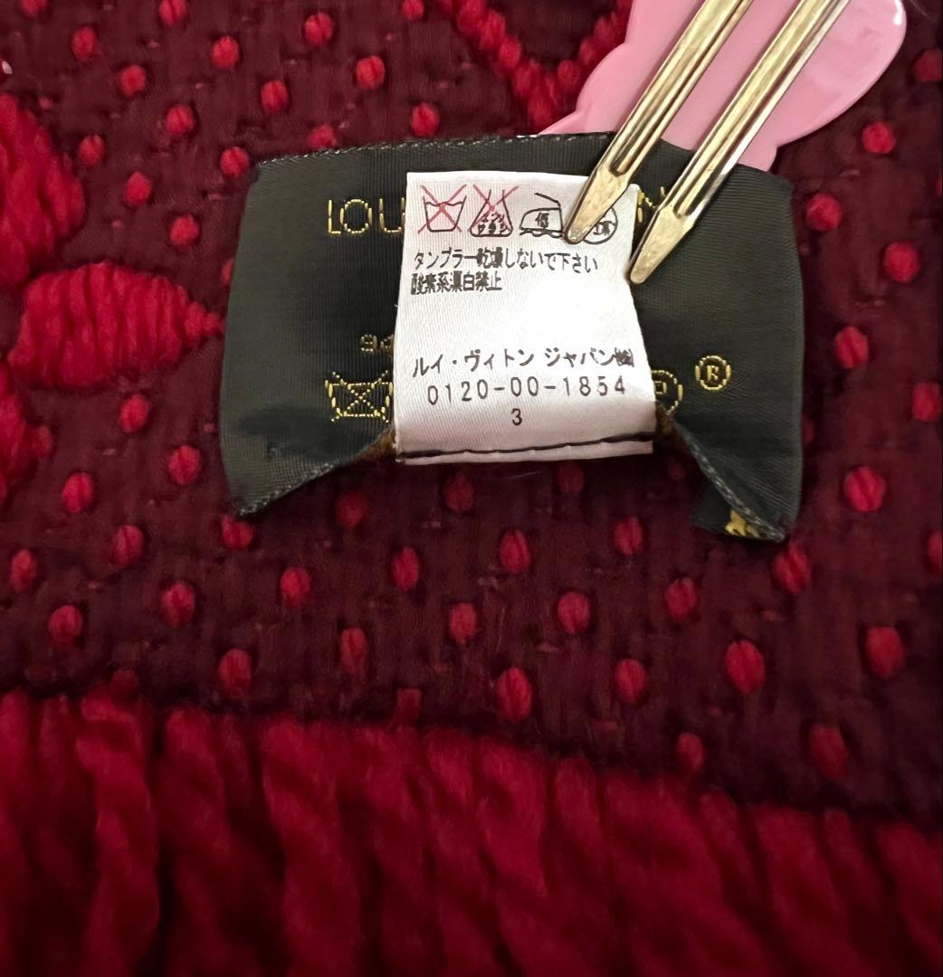 LOUIS VUITTON ルイヴィトンマフラー エシャルプロゴマニラ 赤