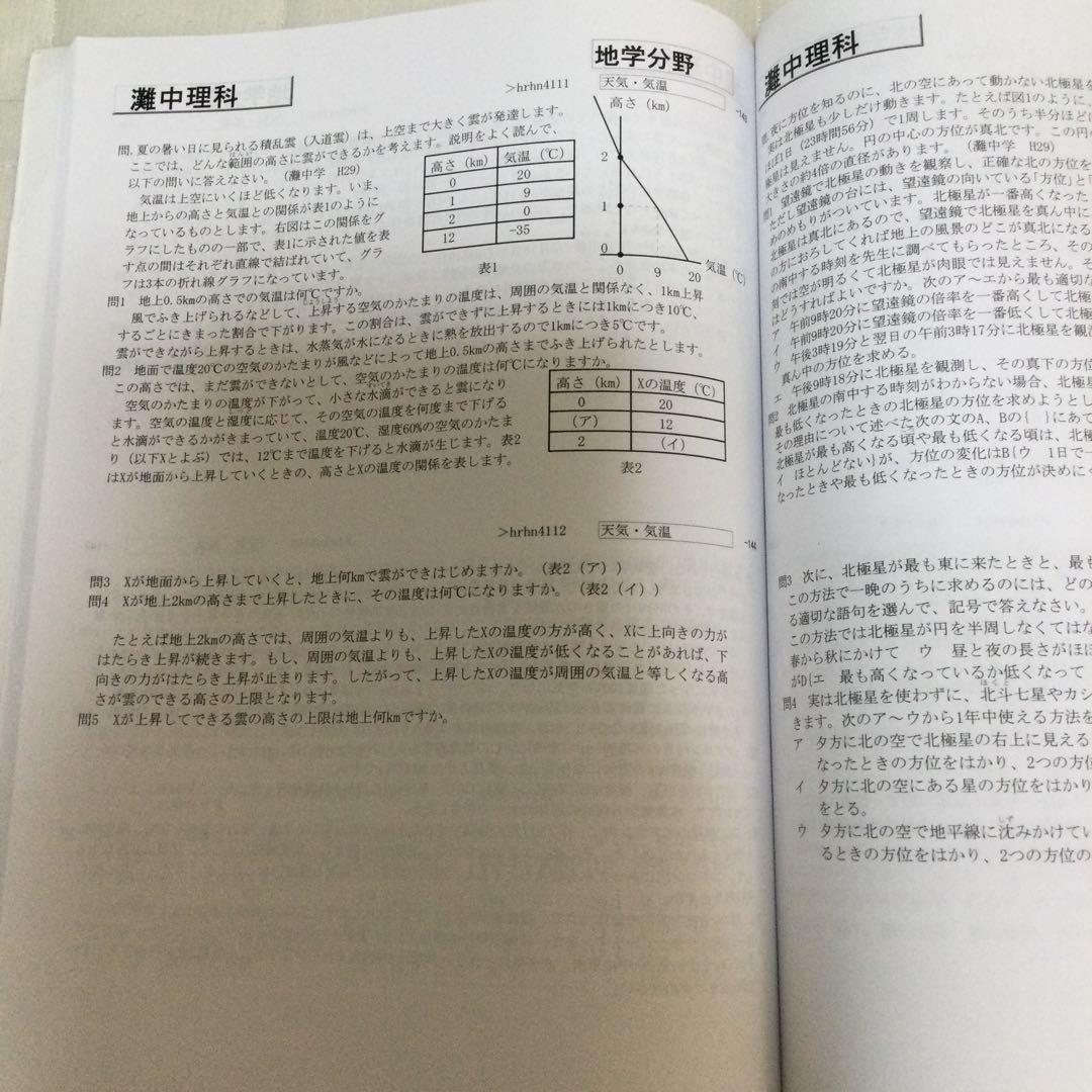 単元別中学入試問題集　灘中学校