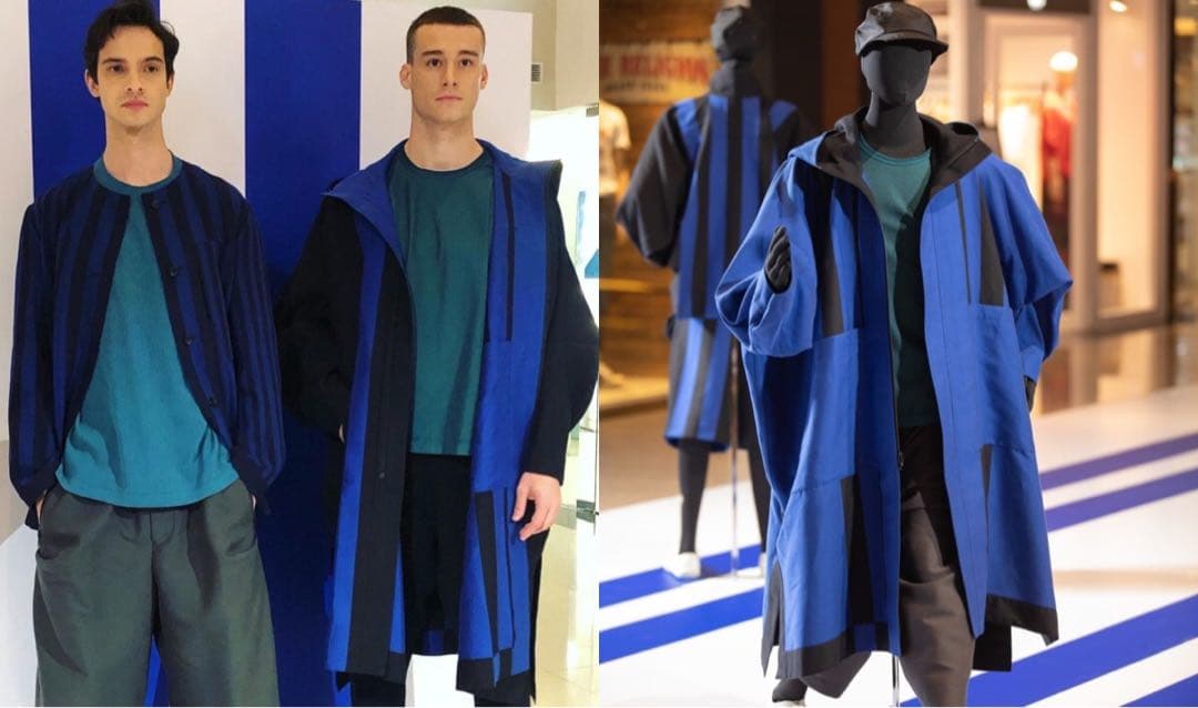 【ISSEY MIYAKE MEN】STRIPE HEXAHEDRON COAT