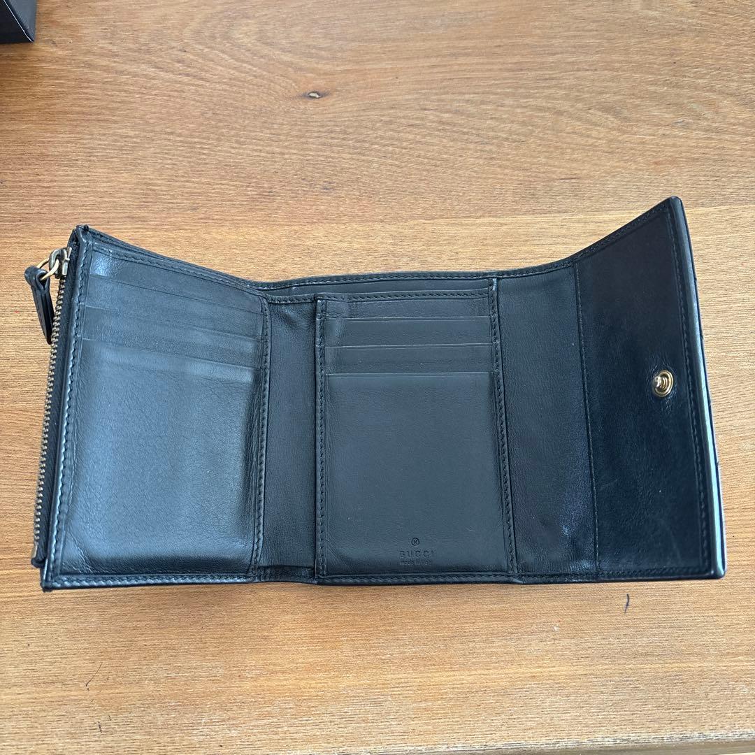 Gucci ブラック 三つ折り財布