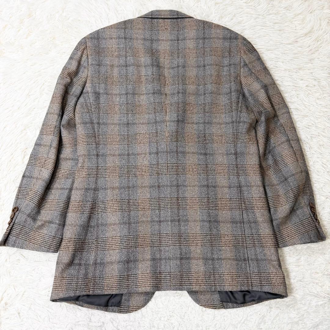 【最高級/伊製生地】オンリー カノニコ ジャケット シルク リネン混 チェック