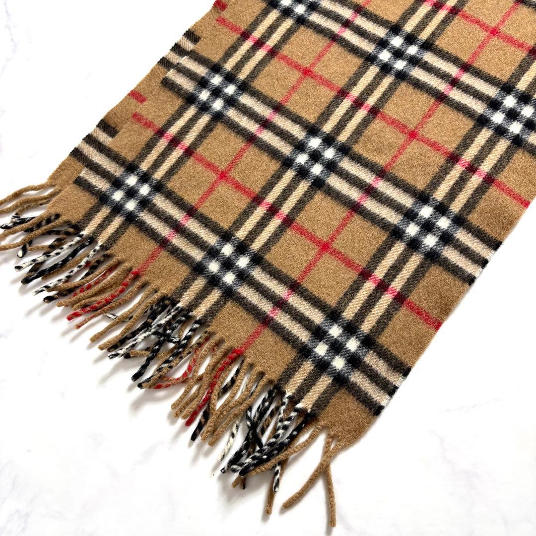 美品✨バーバリー マフラー カシミヤ100% ノバチェック ベージュ