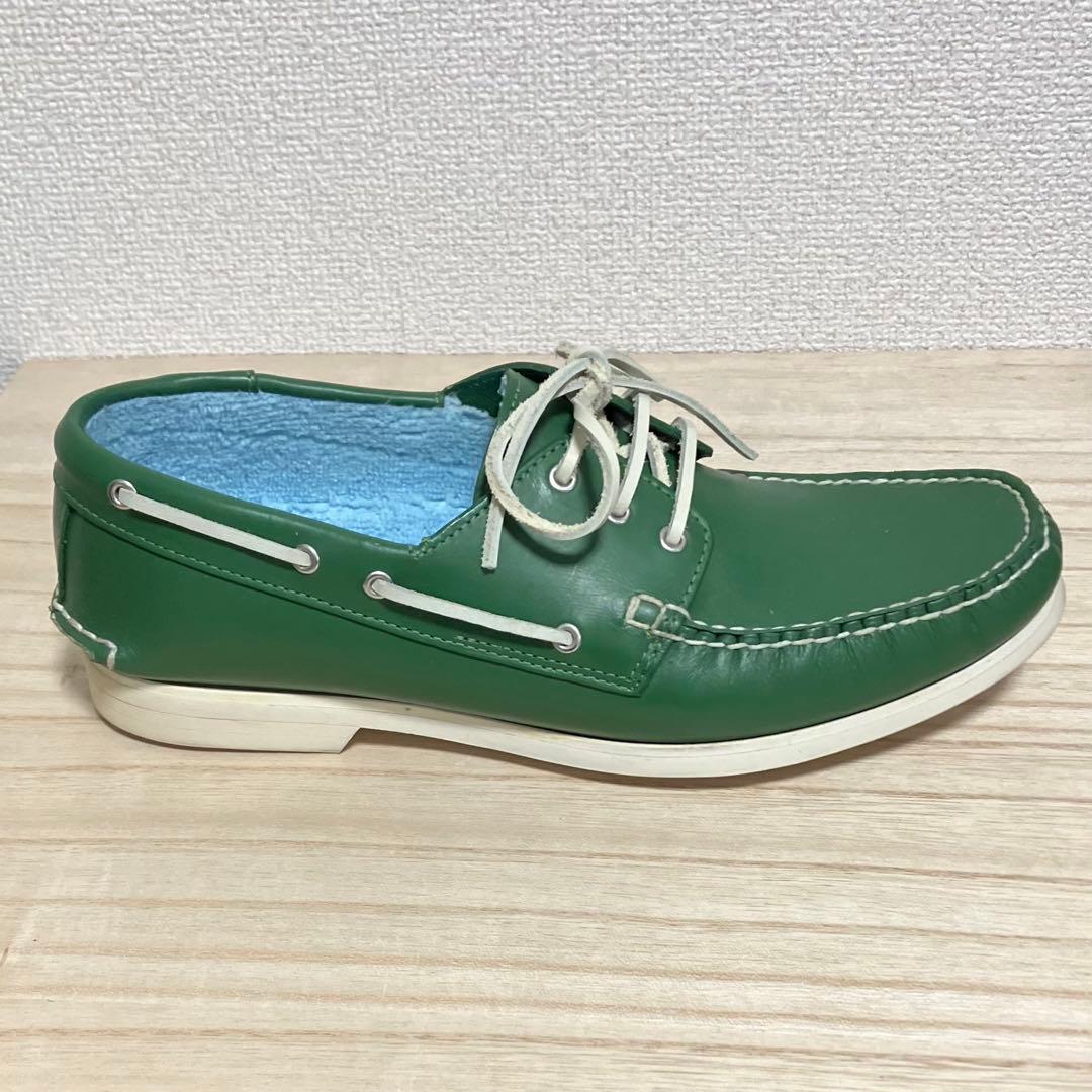 希少 極美品 三陽山長 デッキシューズ ダークグリーン 25.5cm