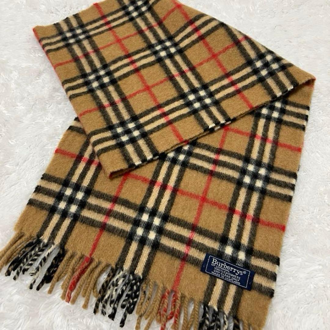 ヴィンテージ✨Burberry's カシミヤ100% マフラー　スコットランド製