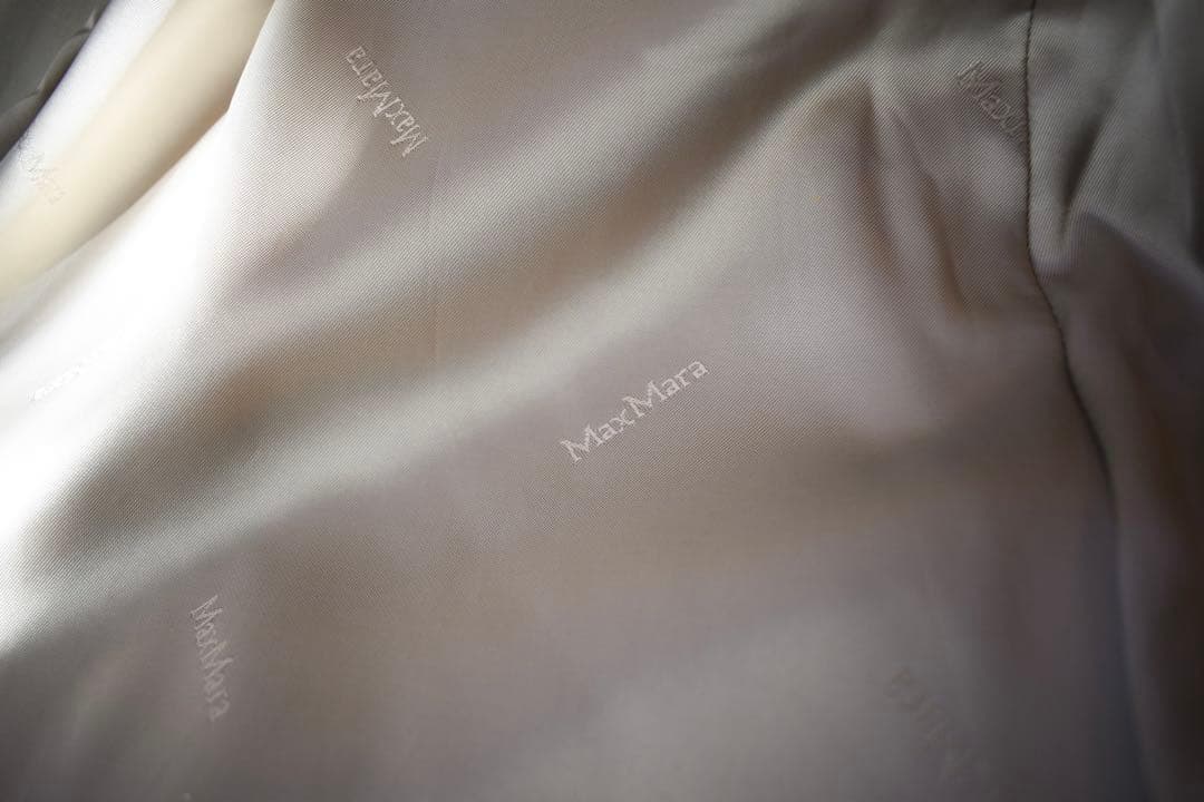 【MAX MARA/マックスマーラ】高級ウールカシミヤロングコート 白タグ 38