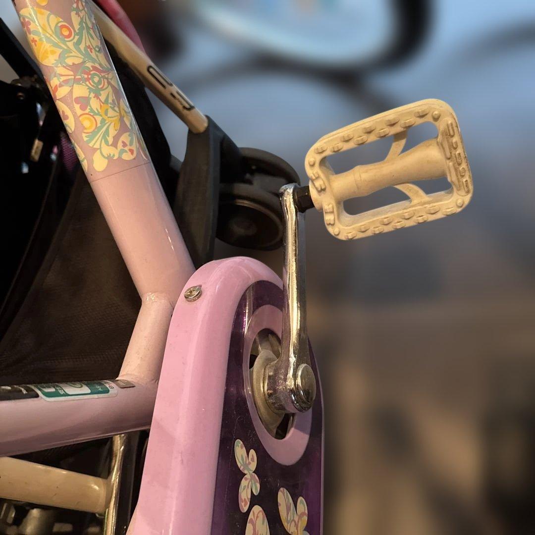 【直接渡し限定】子供用自転車 紫色 前バスケット付き