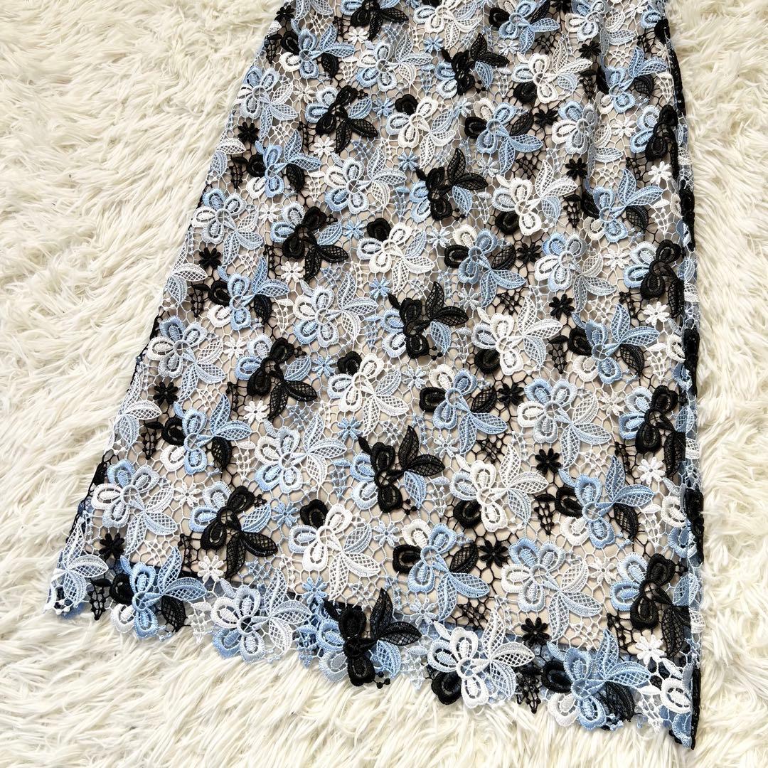 美品　ダーマコレクション　クリスセリーン　総レースワンピース　お呼ばれ　刺繍