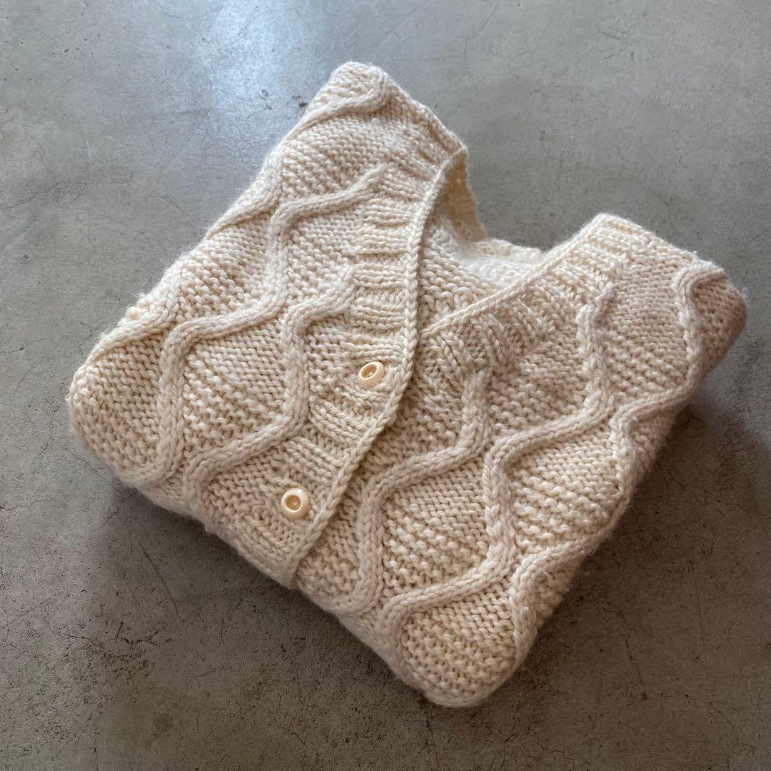 80s 90s ヴィンテージ vintage ハンドニット カーディガン 一点物