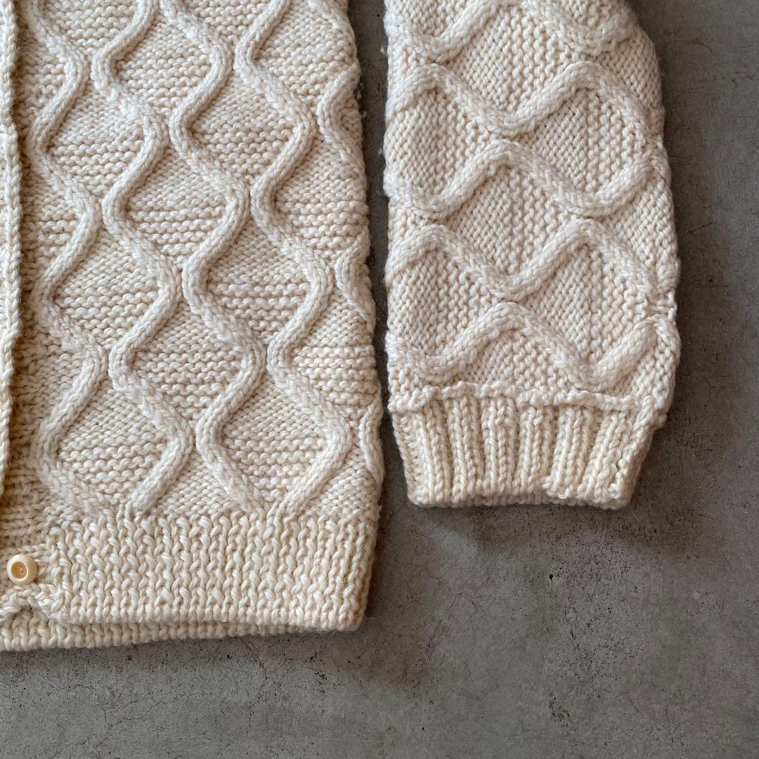 80s 90s ヴィンテージ vintage ハンドニット カーディガン 一点物