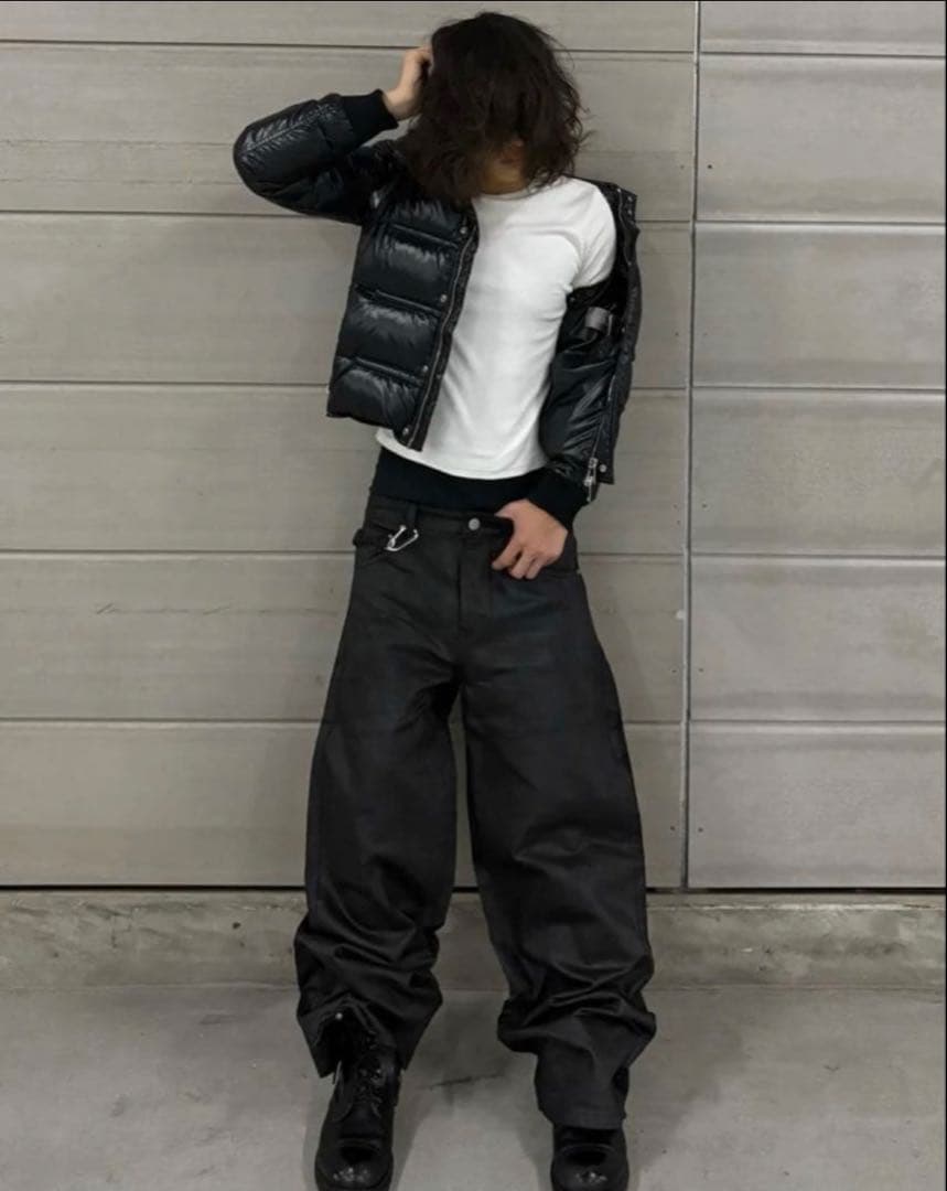 パンツ goar.archive strapped flare oil pants