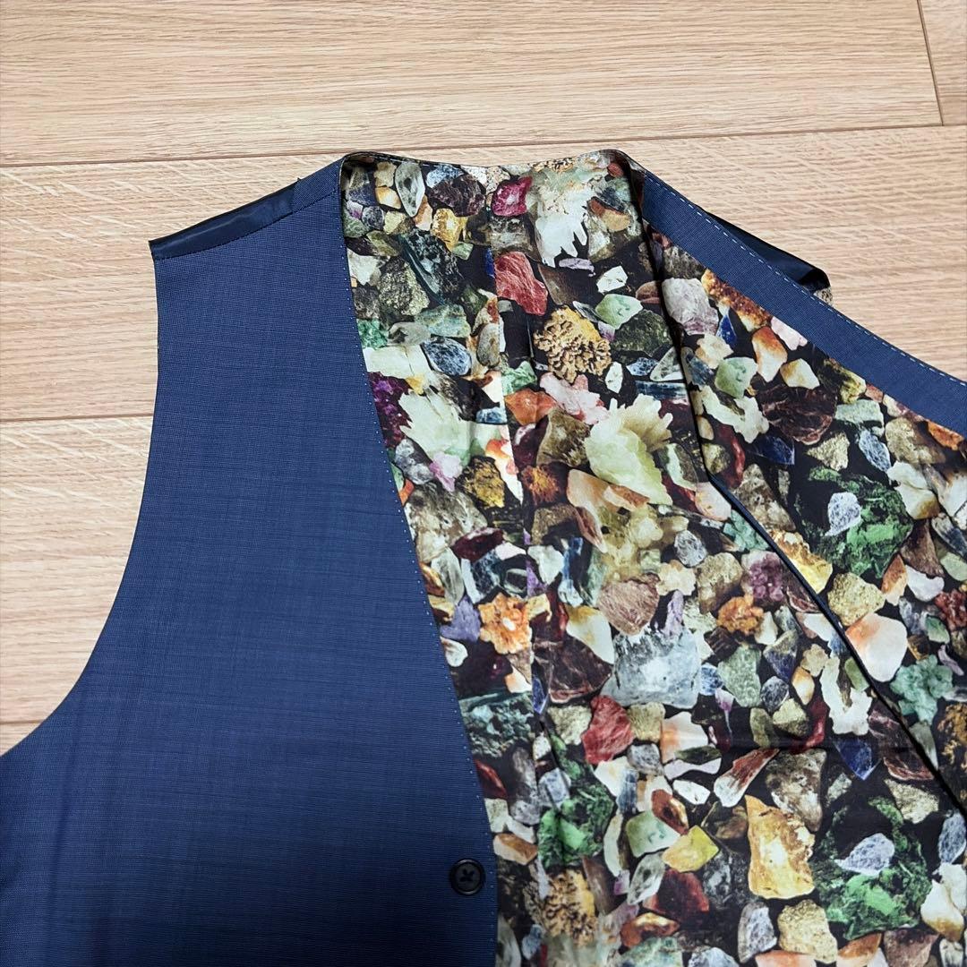 【Paul Smith】ポールスミス ジレ スーツ ベスト 裏地 総柄 XL