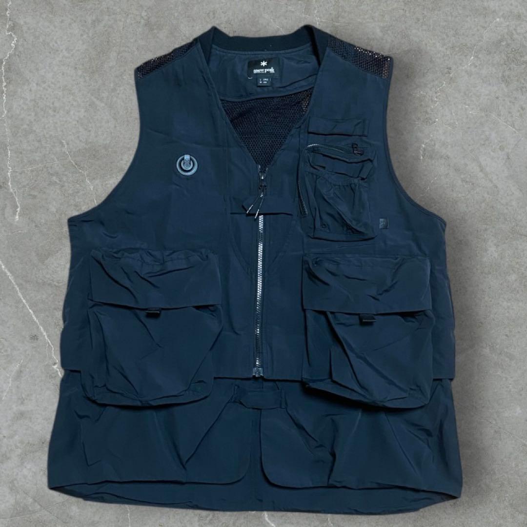 【人気】 peak フィッシングベスト ブラック 着脱式 size:L