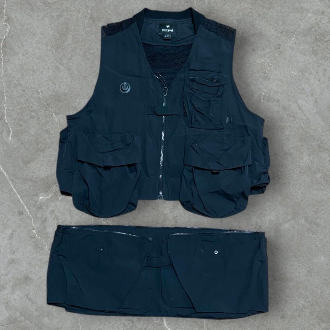 【人気】 peak フィッシングベスト ブラック 着脱式 size:L