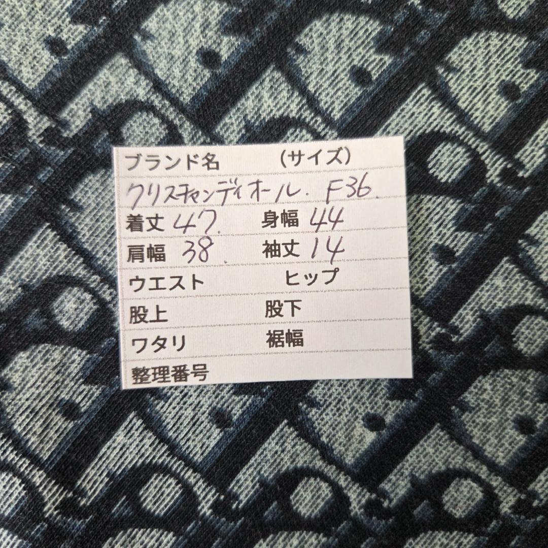 クリスチャンディオール　トロッター柄　半袖　Tシャツ　カットソー　青系　36　S