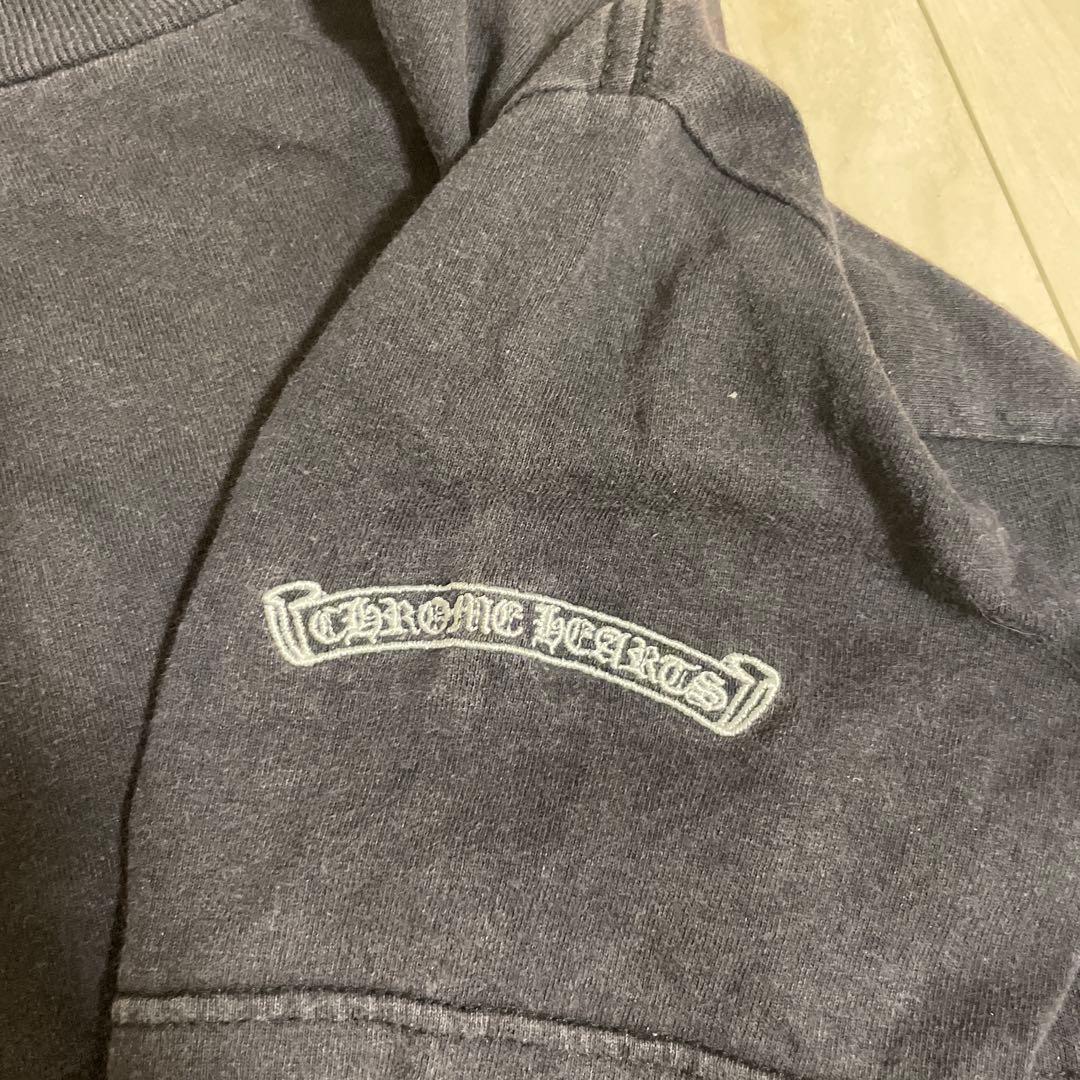 クロムハーツ　USAコットン 黒のコットンTシャツ 胸ポケット付き
