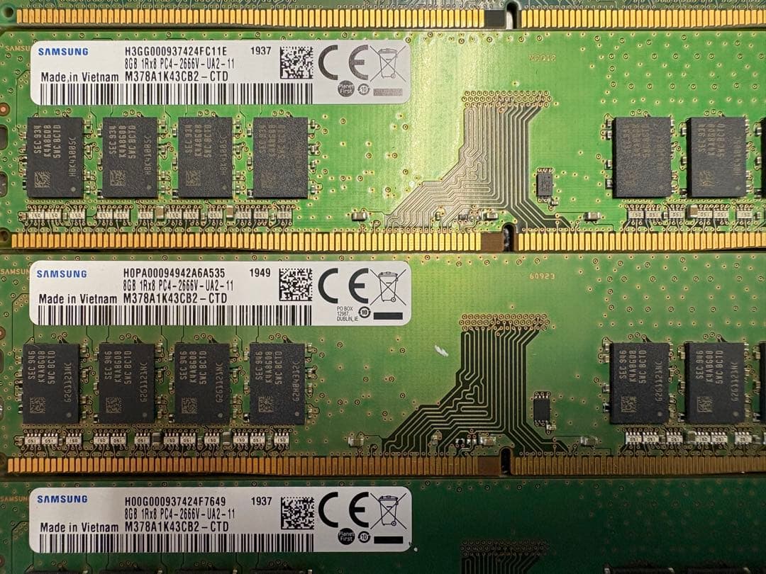 Samsung PC4-2666V 8GB デスク用メモリ 10枚セット
