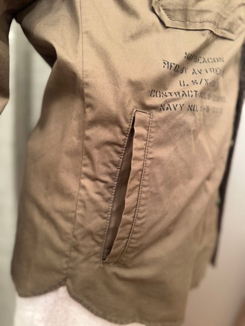 AVIREX U.S. NAVY ミリタリージャケット カーキ