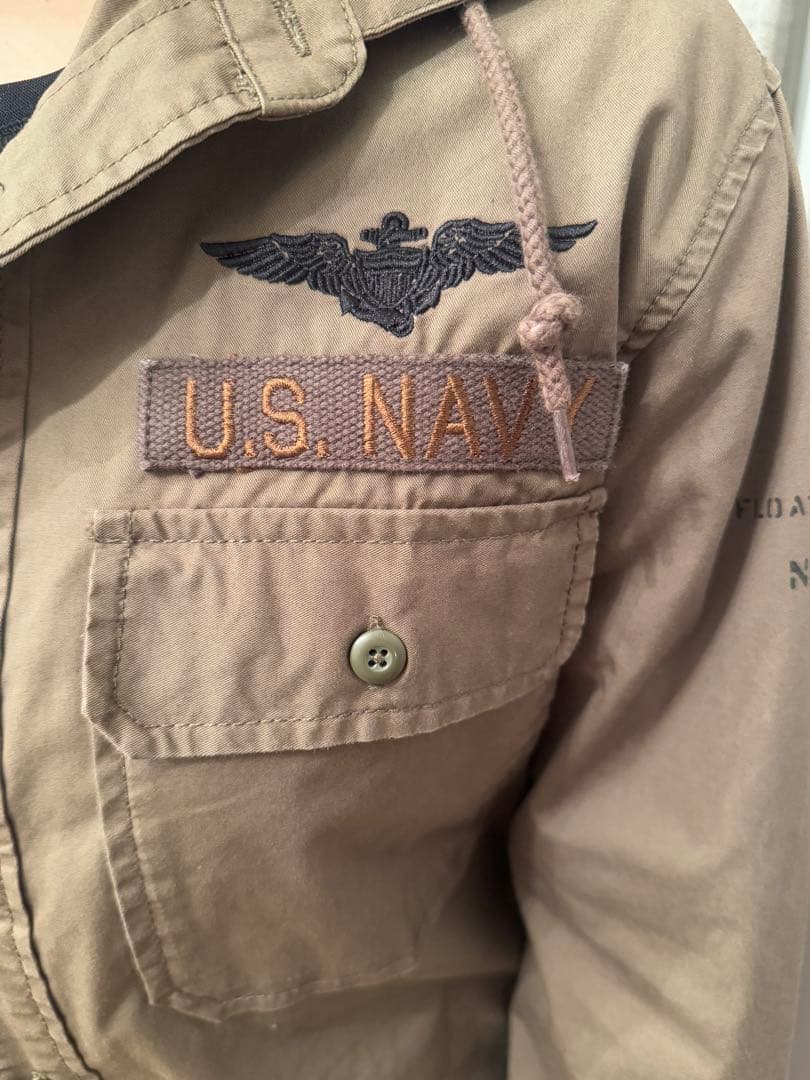 AVIREX U.S. NAVY ミリタリージャケット カーキ