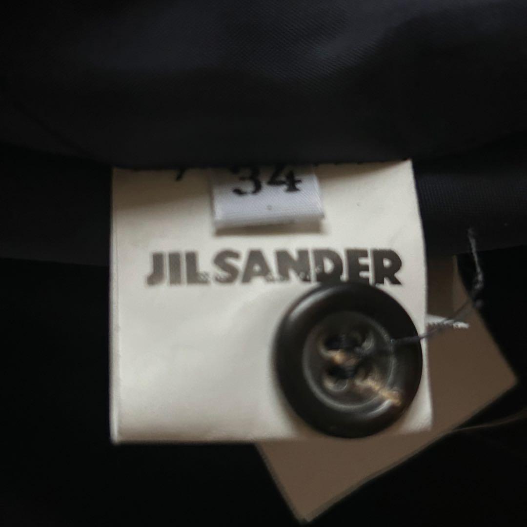 JIL SANDER 襟付き　長袖　綺麗めシャツワンピース　ブラック　黒