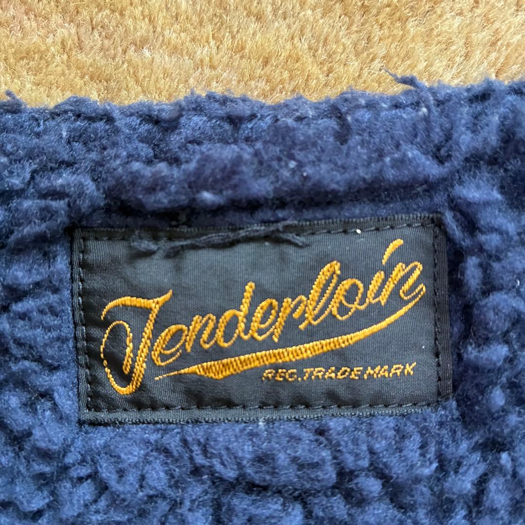 【美品】 TENDERLOIN ボアベスト ネイビー S