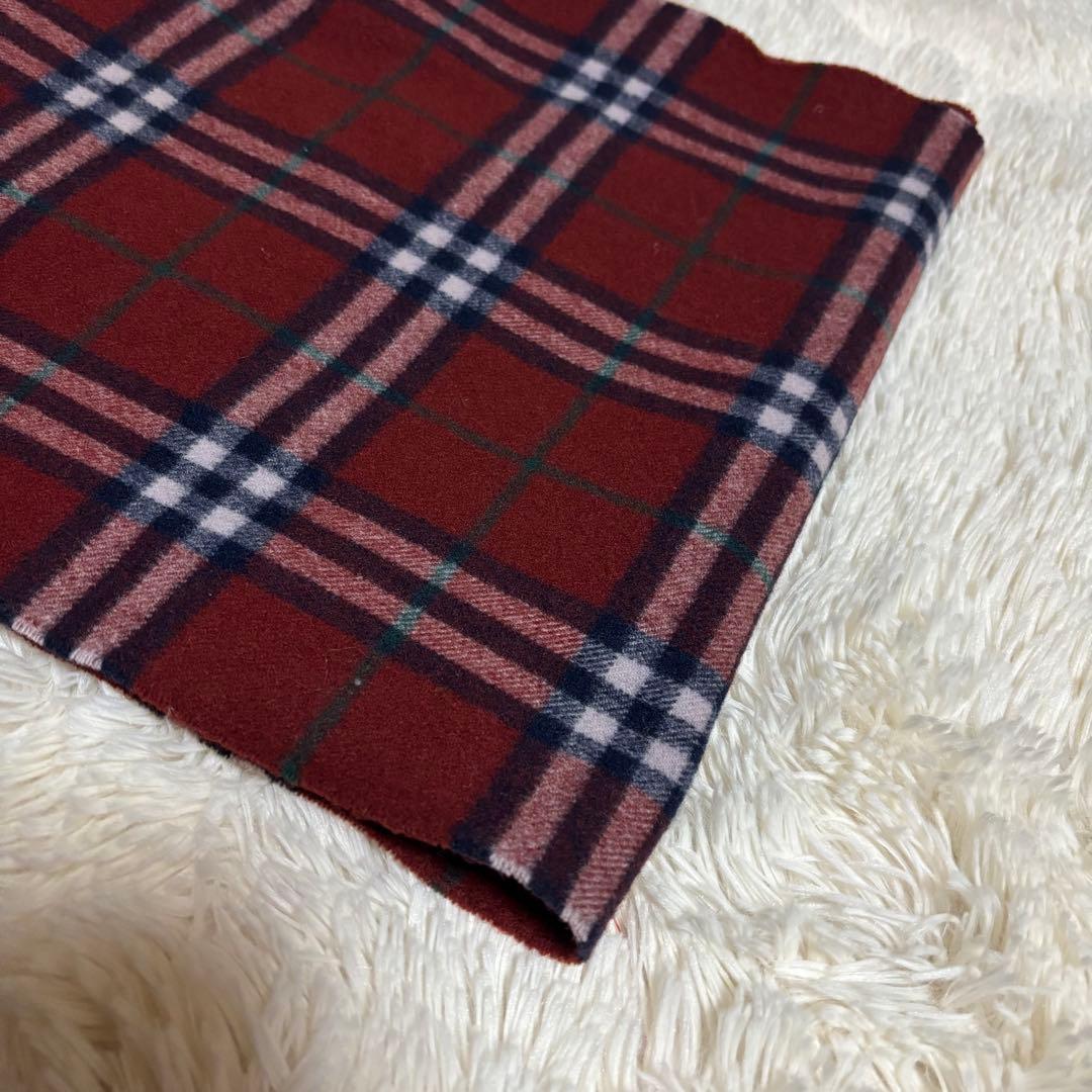 美品✨️ バーバリー カシミヤ100% マフラー ノバチェック ワインレッド