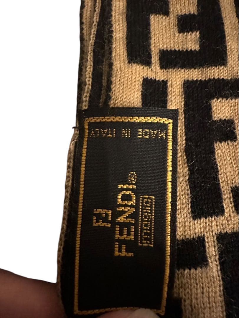 『美品』FENDI チェック柄 リバーシブルマフラー