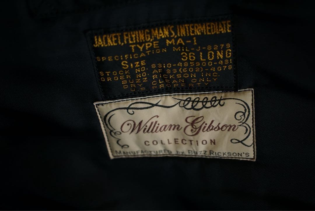 BUZZ RICKSON’S William Gibson MA-1 黒36