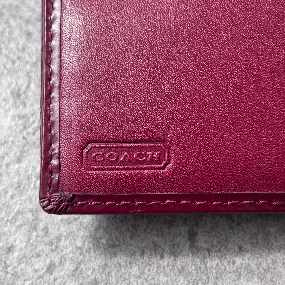 小物 Coach Signature Clasp Bifold Wallet Red