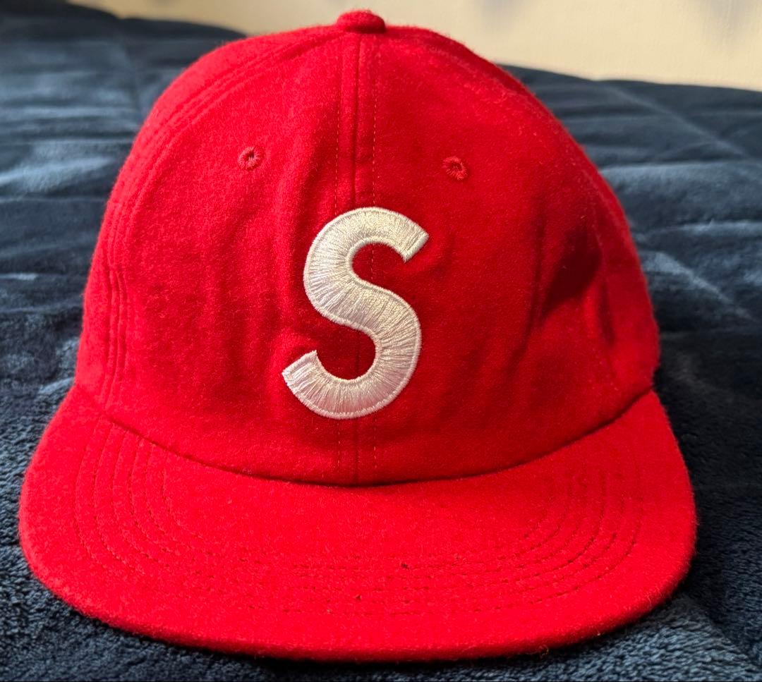 supreme Sロゴ wool cap RED made in USA